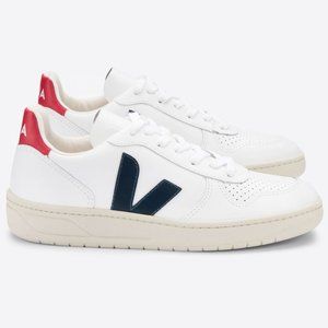 Veja V-10 'Nautico' Sneakers - White/Red/Navy | Size 9 | Unworn